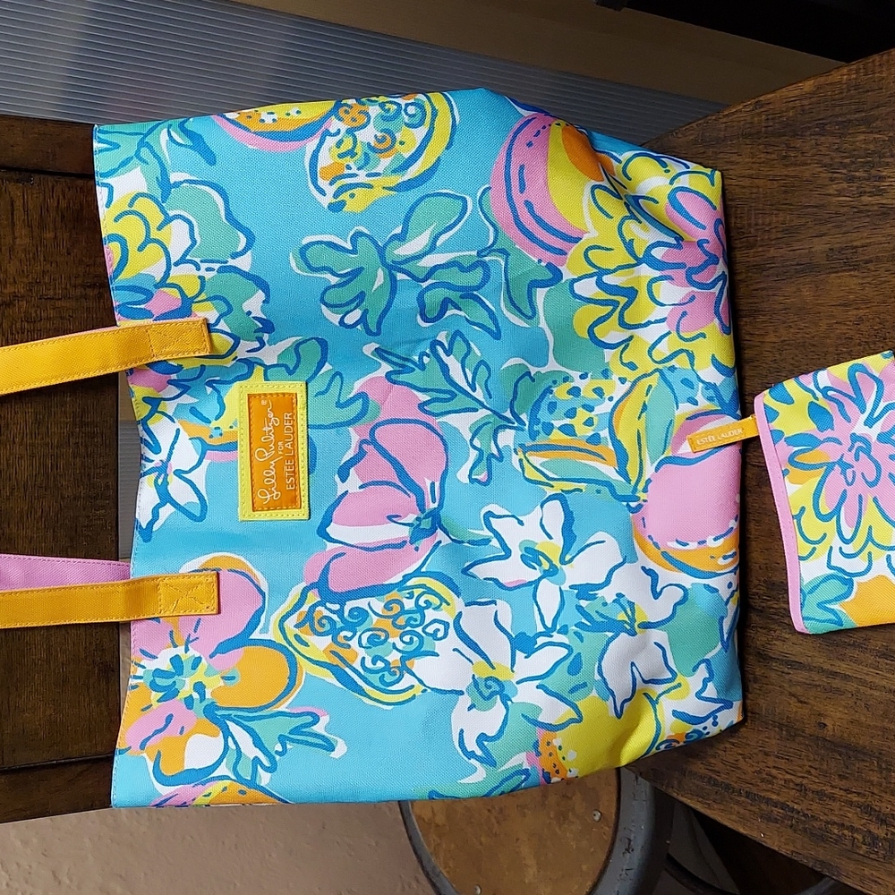 Lilly Pulitzer Estee Lauder Tote with Pouch